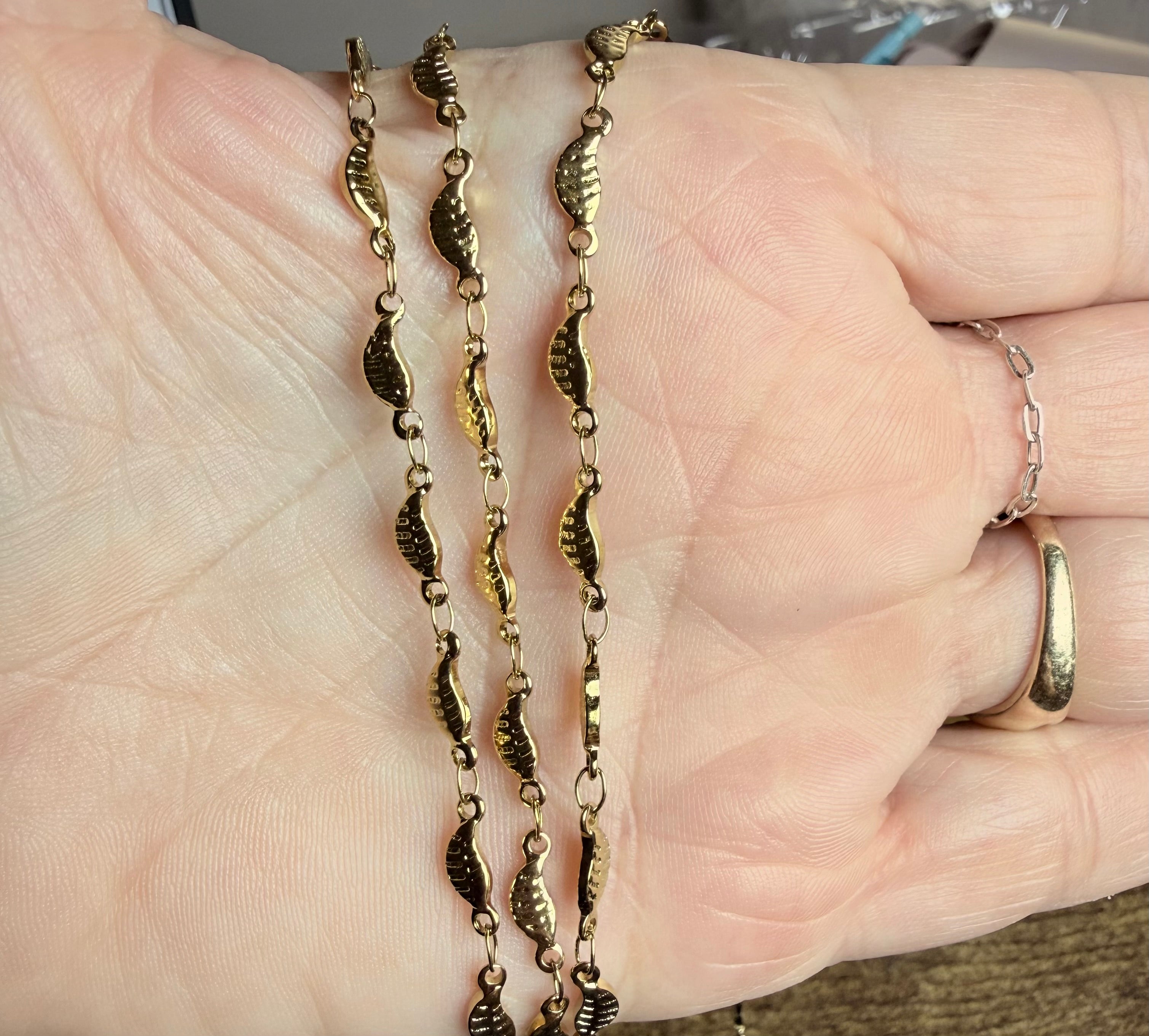 Stainless Steel Gold Leaf Chain