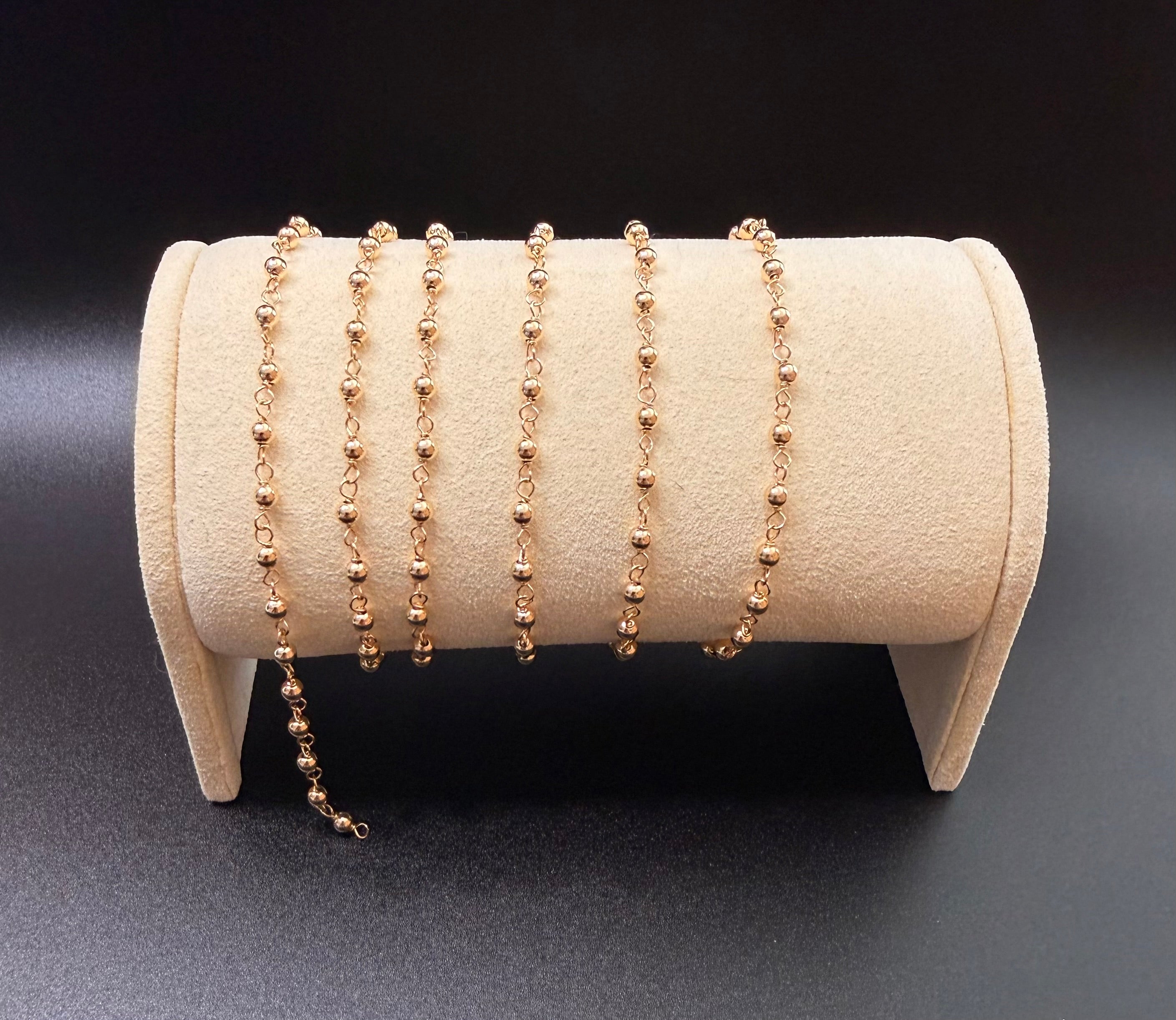 14k Gold Filled Beaded Chain