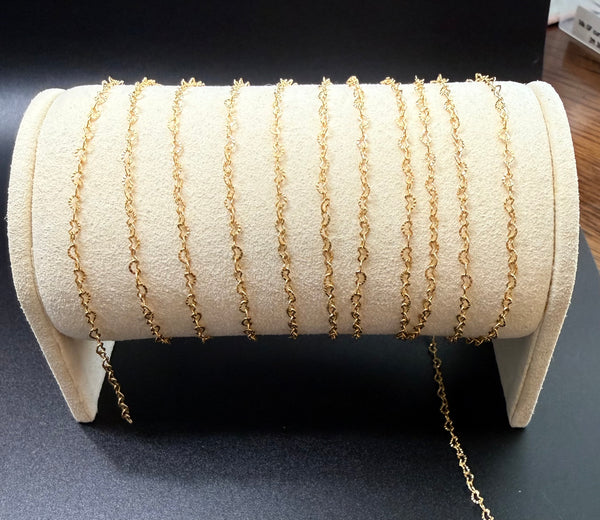 14k Gold Filled Patterned Cable Chain