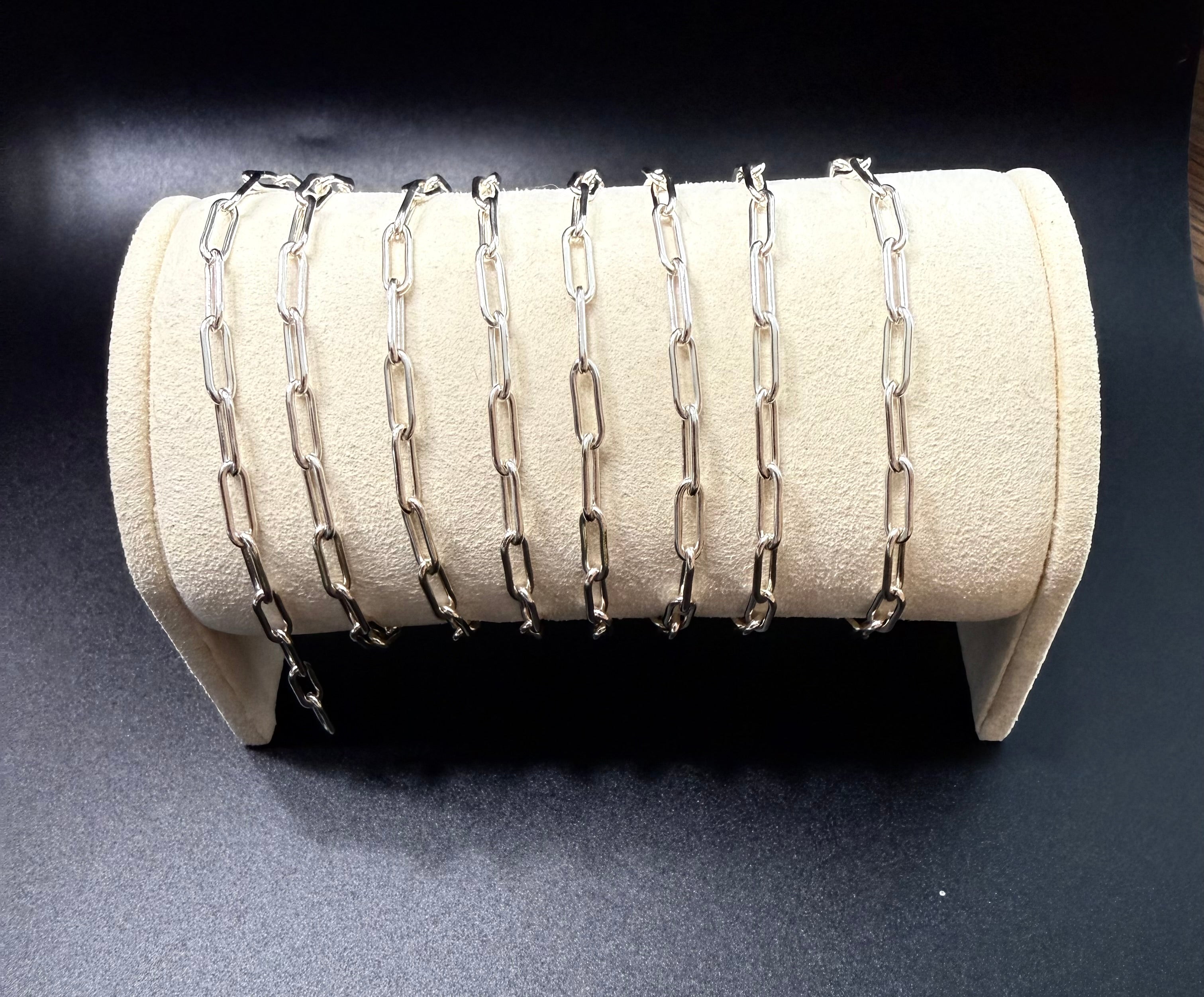 925 Sterling Silver Paperclip Chain 3.5mm