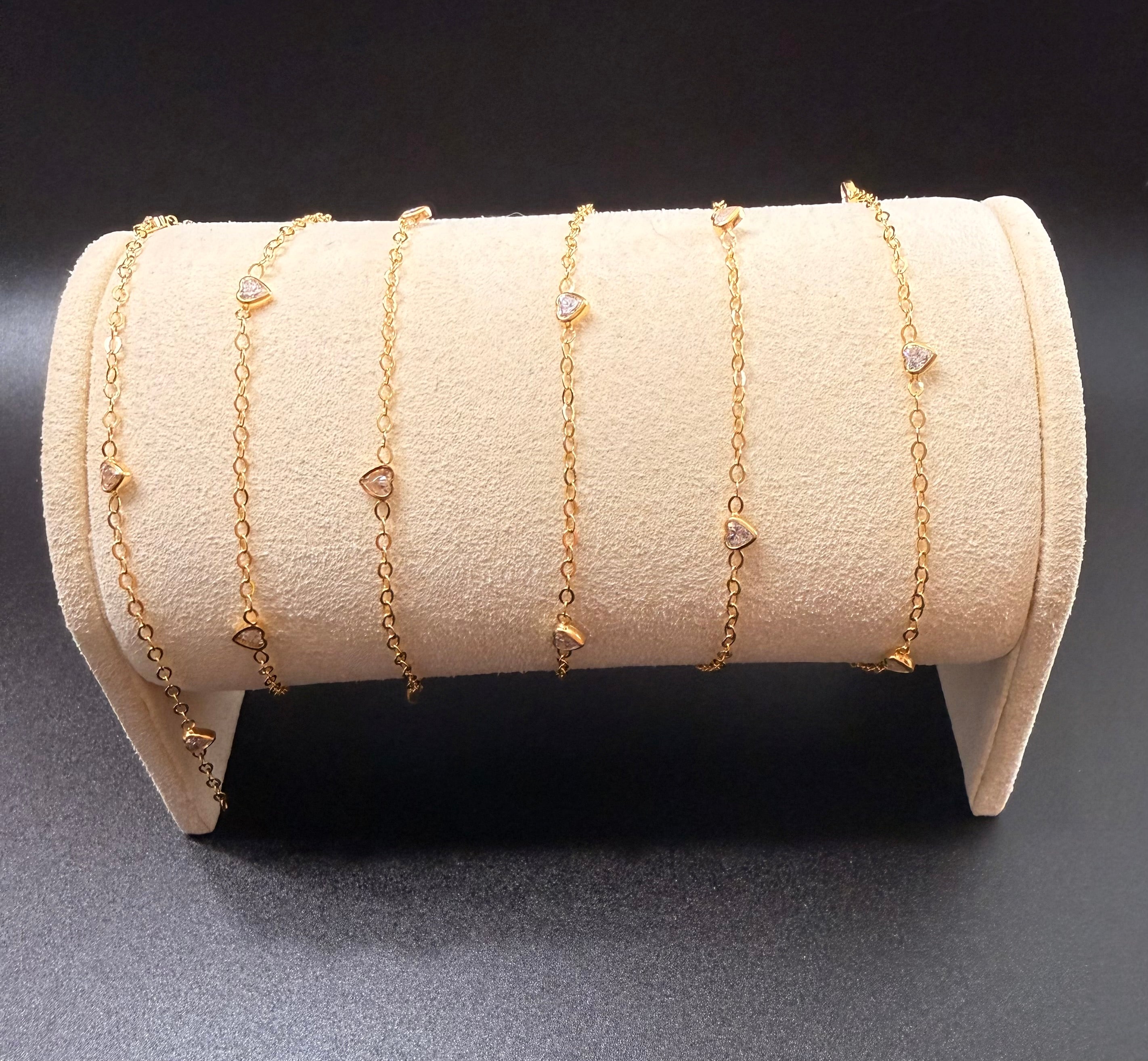14K GF Cable Chain with CZ Heart Premium