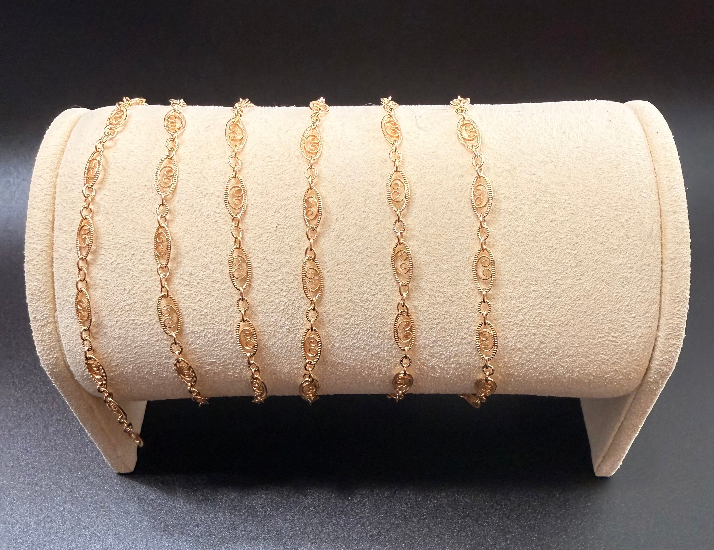 14k GF Real Eye Patterned hallowed link Chain
