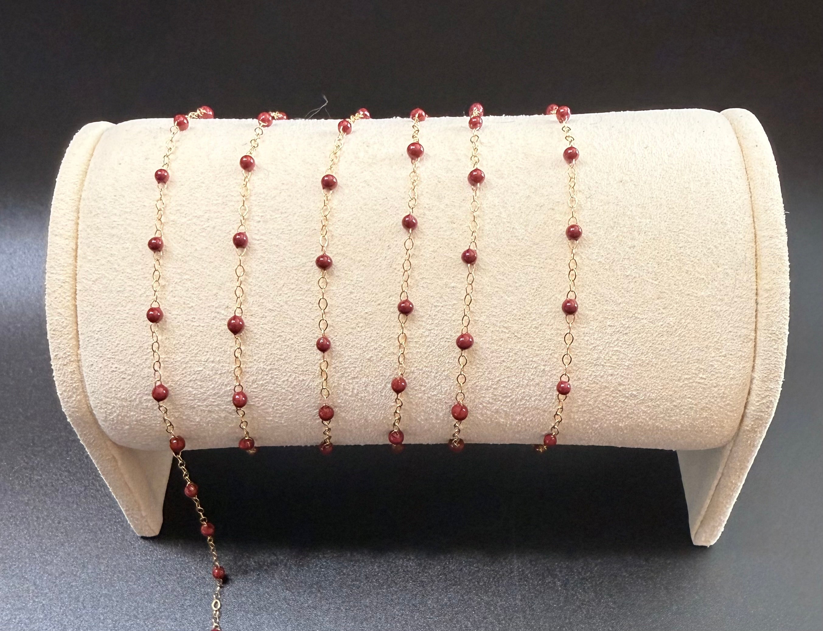 14k gold filled enamel wine bead size 1.5mm