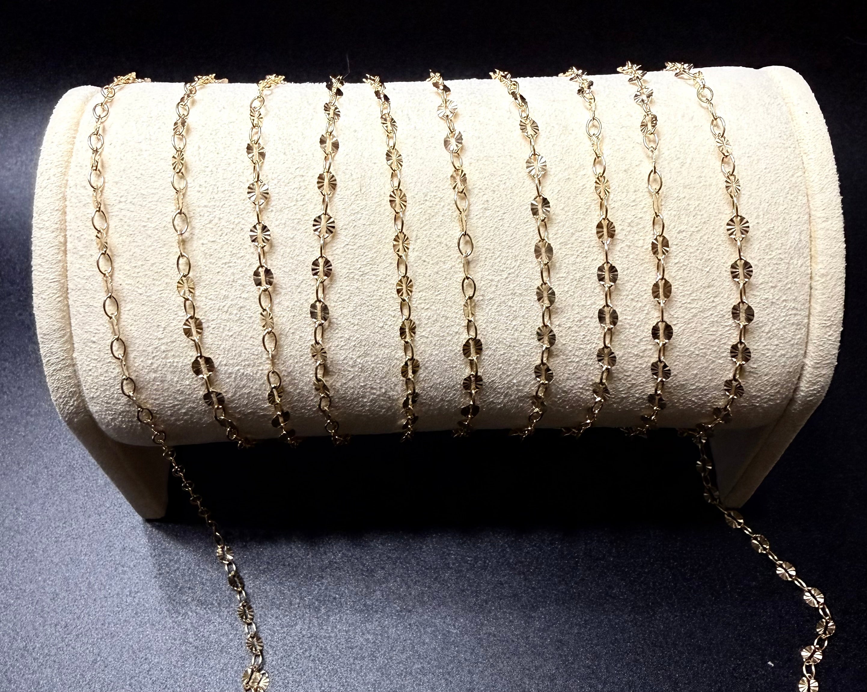 14k Gold Filled Sunburst Lip Chain