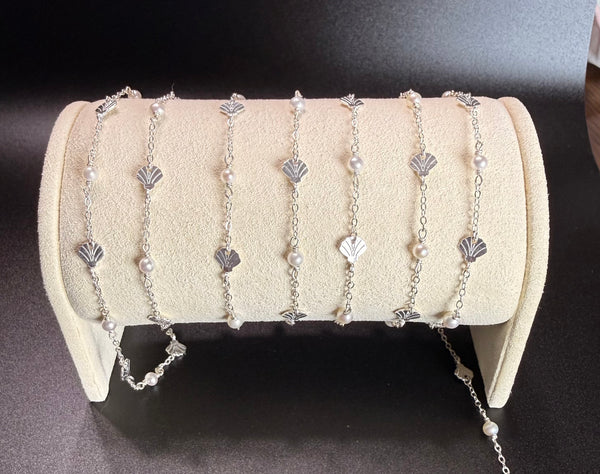 925 Sterling Silver Shell with Fresh Water Pearl