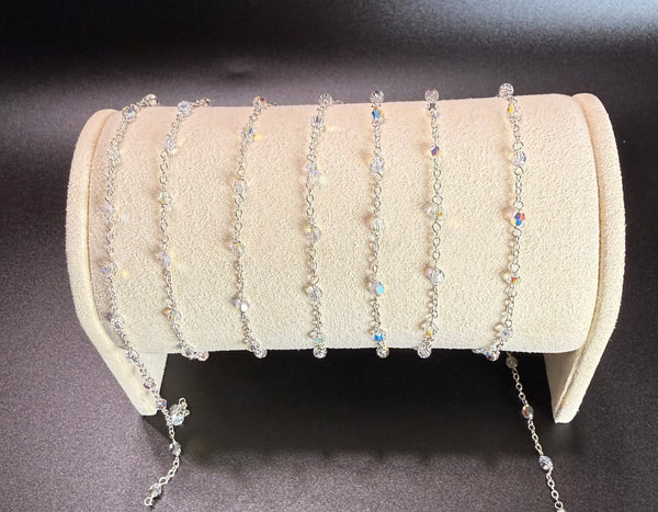 925 Sterling Silver with crystal beads
