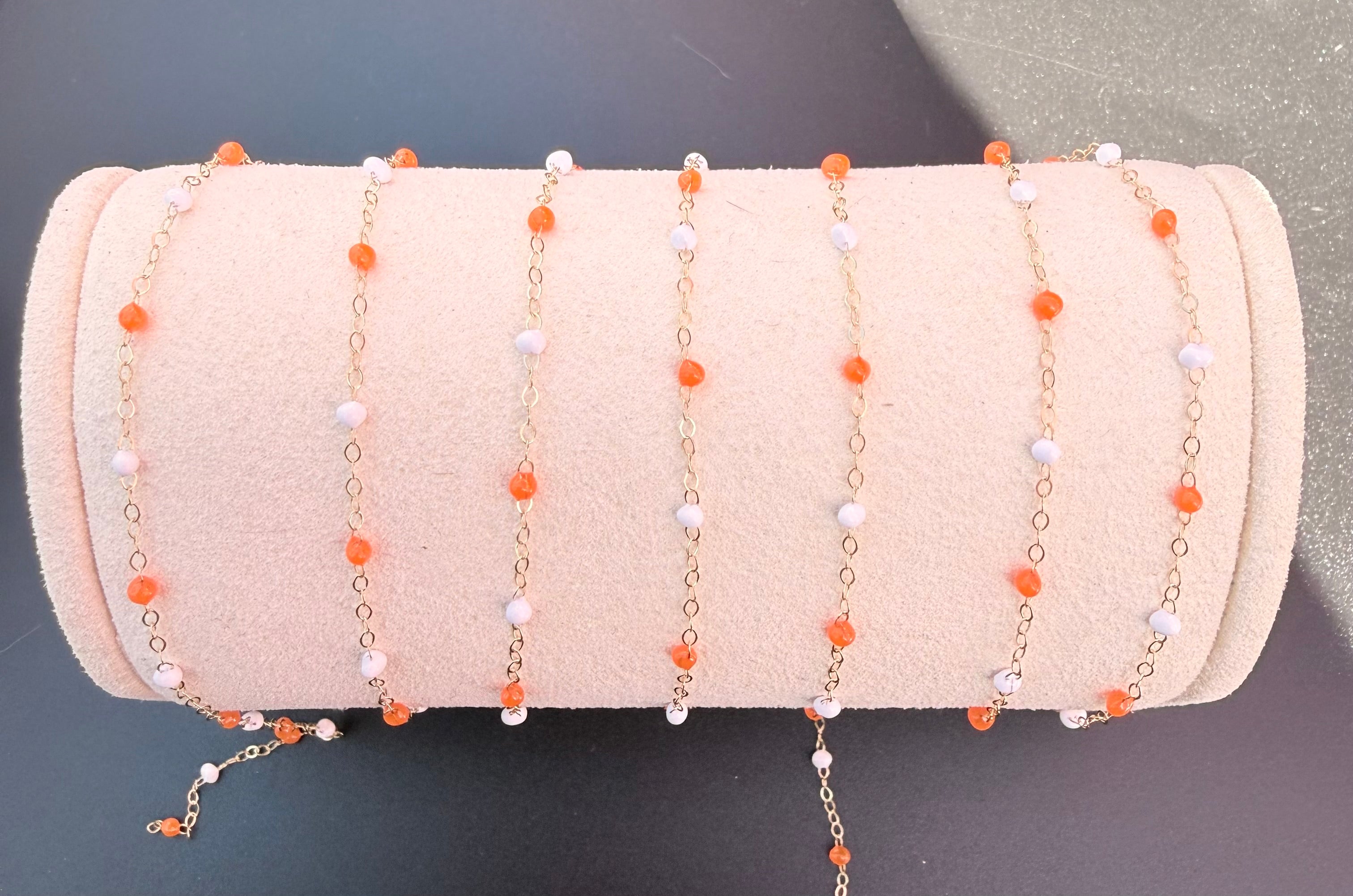 Gold Filled Candy Corn chain with Enamel
