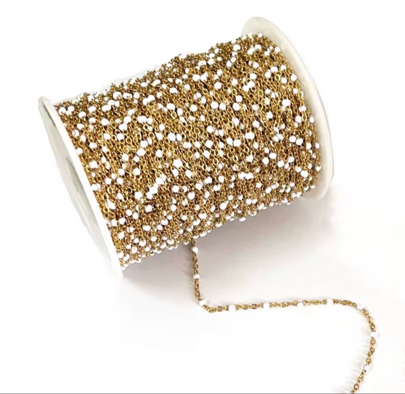 Stainless Steel Gold Enamel Drip Chain
